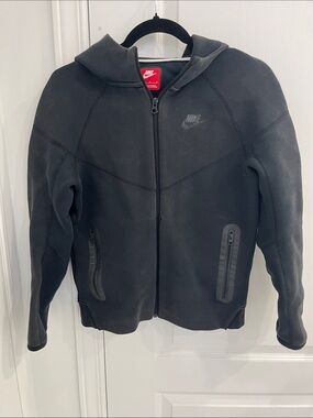 Nike Kids Black Hooded Full-Zip Puffer Jacket